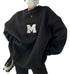 Women's Embroidered Compound Round Neck Sweatshirt Women Loose - ROUTINE FASHION